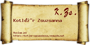 Kotlár Zsuzsanna névjegykártya